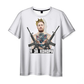 Мужская футболка 3D с принтом Конор Макгрегор в Кировске, 100% полиэфир | прямой крой, круглый вырез горловины, длина до линии бедер | 