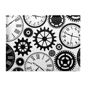 Обложка для студенческого билета с принтом Часы и шестеренки в Кировске, натуральная кожа | Размер: 11*8 см; Печать на всей внешней стороне | pattern | узор | часы