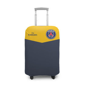 Чехол для чемодана 3D с принтом Paris Saint-Germain - Navy Yellow (Collections 2018) в Кировске, 86% полиэфир, 14% спандекс | двустороннее нанесение принта, прорези для ручек и колес | Тематика изображения на принте: paris saint germain | psg | псж