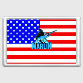 Магнит 45*70 с принтом Marlin USA в Кировске, Пластик | Размер: 78*52 мм; Размер печати: 70*45 | 
