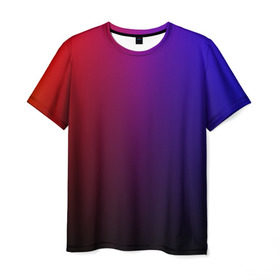 Мужская футболка 3D с принтом Градиент 3 в Кировске, 100% полиэфир | прямой крой, круглый вырез горловины, длина до линии бедер | Тематика изображения на принте: градиент | красный | синий | текстура | цвет