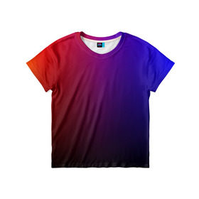 Детская футболка 3D с принтом Градиент 3 в Кировске, 100% гипоаллергенный полиэфир | прямой крой, круглый вырез горловины, длина до линии бедер, чуть спущенное плечо, ткань немного тянется | градиент | красный | синий | текстура | цвет