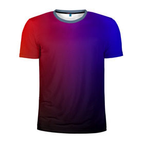 Мужская футболка 3D спортивная с принтом Градиент 3 в Кировске, 100% полиэстер с улучшенными характеристиками | приталенный силуэт, круглая горловина, широкие плечи, сужается к линии бедра | градиент | красный | синий | текстура | цвет