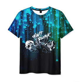 Мужская футболка 3D с принтом Daft Punk в Кировске, 100% полиэфир | прямой крой, круглый вырез горловины, длина до линии бедер | ги мануэль де омем кристо | дафт панк | искра | капли | музыка | надпись | нью диско | синти поп | техно | тома бангальтер | фанк | французский хаус | шлем | электроник рок | электронная