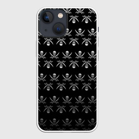 Чехол для iPhone 13 mini с принтом Пиратский pattern в Кировске,  |  | bones | buccaneer | corsair | filibuster | freebooter | picaroon | pirate | rover | голова | кости | пират | скелет | череп