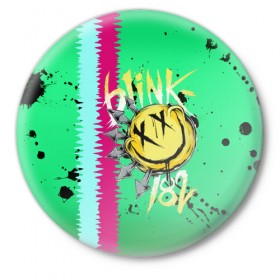 Значок с принтом Blink 182 в Кировске,  металл | круглая форма, металлическая застежка в виде булавки | blink | альтернативный рок | блинк | зеленый | линии | марк хоппус | музыка | мэтт скиба | панк | панк рок | песни | полосы | поп панк | рок | скейт панк | смайл | трэвис баркер