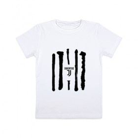 Детская футболка хлопок с принтом Juventus - Drawing paint (Collections 2018) в Кировске, 100% хлопок | круглый вырез горловины, полуприлегающий силуэт, длина до линии бедер | juve | юве | ювентус