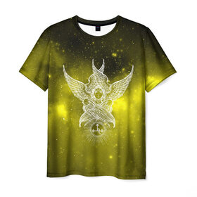 Мужская футболка 3D с принтом Angel symbol в Кировске, 100% полиэфир | прямой крой, круглый вырез горловины, длина до линии бедер | 