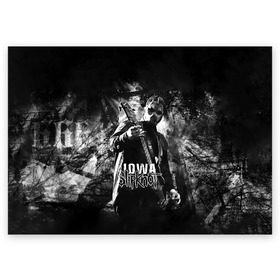 Поздравительная открытка с принтом Slipknot iowa в Кировске, 100% бумага | плотность бумаги 280 г/м2, матовая, на обратной стороне линовка и место для марки
 | slipknot | альтернативный метал | грув метал | комбинезон | маска | метал | мрачный | ню метал