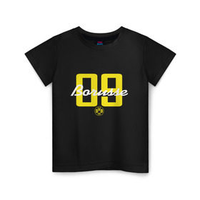 Детская футболка хлопок с принтом Borussia Dortmund - Borusse 09, for black (New 2018 Design) в Кировске, 100% хлопок | круглый вырез горловины, полуприлегающий силуэт, длина до линии бедер | боруссия дортмунд