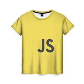 Женская футболка 3D с принтом JavaScript в Кировске, 100% полиэфир ( синтетическое хлопкоподобное полотно) | прямой крой, круглый вырез горловины, длина до линии бедер | javascript | js