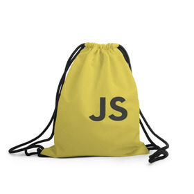 Рюкзак-мешок 3D с принтом JavaScript в Кировске, 100% полиэстер | плотность ткани — 200 г/м2, размер — 35 х 45 см; лямки — толстые шнурки, застежка на шнуровке, без карманов и подкладки | Тематика изображения на принте: javascript | js