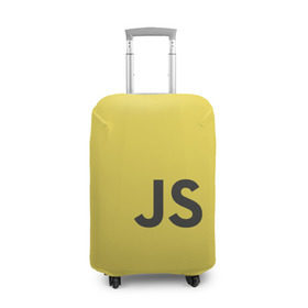 Чехол для чемодана 3D с принтом JavaScript в Кировске, 86% полиэфир, 14% спандекс | двустороннее нанесение принта, прорези для ручек и колес | javascript | js