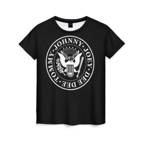 Женская футболка 3D с принтом The Ramones в Кировске, 100% полиэфир ( синтетическое хлопкоподобное полотно) | прямой крой, круглый вырез горловины, длина до линии бедер | punk | ramones | rock | панк | рамонс | рок