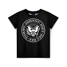 Детская футболка 3D с принтом The Ramones в Кировске, 100% гипоаллергенный полиэфир | прямой крой, круглый вырез горловины, длина до линии бедер, чуть спущенное плечо, ткань немного тянется | punk | ramones | rock | панк | рамонс | рок