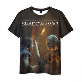 Мужская футболка 3D с принтом Shadow of War 8 в Кировске, 100% полиэфир | прямой крой, круглый вырез горловины, длина до линии бедер | Тематика изображения на принте: lord of the rings