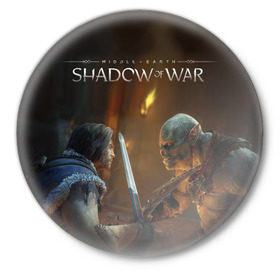 Значок с принтом Shadow of War 8 в Кировске,  металл | круглая форма, металлическая застежка в виде булавки | lord of the rings