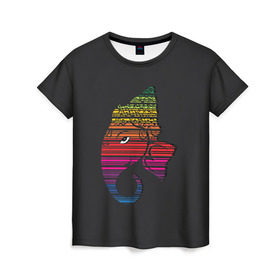 Женская футболка 3D с принтом Индийский слон в Кировске, 100% полиэфир ( синтетическое хлопкоподобное полотно) | прямой крой, круглый вырез горловины, длина до линии бедер | india | будда | буддизм | индия | орнамент индии | символика индии | слон | хинди | этнический узор