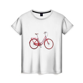 Женская футболка 3D с принтом Велосипед в Кировске, 100% полиэфир ( синтетическое хлопкоподобное полотно) | прямой крой, круглый вырез горловины, длина до линии бедер | Тематика изображения на принте: bicycle | байсикл | велик | красный | москва | педали