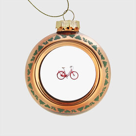 Стеклянный ёлочный шар с принтом Велосипед в Кировске, Стекло | Диаметр: 80 мм | bicycle | байсикл | велик | красный | москва | педали
