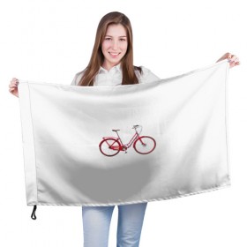 Флаг 3D с принтом Велосипед в Кировске, 100% полиэстер | плотность ткани — 95 г/м2, размер — 67 х 109 см. Принт наносится с одной стороны | bicycle | байсикл | велик | красный | москва | педали
