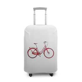 Чехол для чемодана 3D с принтом Велосипед в Кировске, 86% полиэфир, 14% спандекс | двустороннее нанесение принта, прорези для ручек и колес | bicycle | байсикл | велик | красный | москва | педали