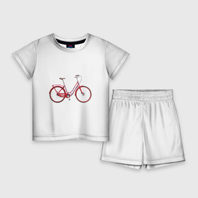 Детский костюм с шортами 3D с принтом Велосипед в Кировске,  |  | bicycle | байсикл | велик | красный | москва | педали