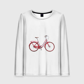 Женский лонгслив 3D с принтом Велосипед в Кировске, 100% полиэстер | длинные рукава, круглый вырез горловины, полуприлегающий силуэт | bicycle | байсикл | велик | красный | москва | педали