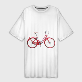 Платье-футболка 3D с принтом Велосипед в Кировске,  |  | bicycle | байсикл | велик | красный | москва | педали