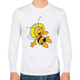 Мужской лонгслив хлопок с принтом пчелка Майя в Кировске, 100% хлопок |  | вилли | майя | мая | пчелка | пчёлка майя | флип