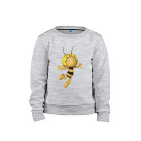 Детский свитшот хлопок с принтом пчелка Майя в Кировске, 100% хлопок | круглый вырез горловины, эластичные манжеты, пояс и воротник | вилли | майя | мая | пчелка | пчёлка майя | флип