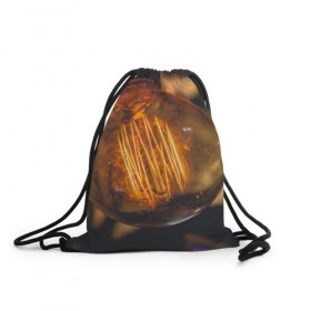 Рюкзак-мешок 3D с принтом Лампа в Кировске, 100% полиэстер | плотность ткани — 200 г/м2, размер — 35 х 45 см; лямки — толстые шнурки, застежка на шнуровке, без карманов и подкладки | лампа | лампочка | ночь | свет | стекло | электричество | яркий