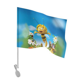 Флаг для автомобиля с принтом Пчелка Майя в Кировске, 100% полиэстер | Размер: 30*21 см | вилли | майя | мая | пчелка | пчёлка майя | флип