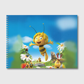 Альбом для рисования с принтом Пчелка Майя в Кировске, 100% бумага
 | матовая бумага, плотность 200 мг. | вилли | майя | мая | пчелка | пчёлка майя | флип