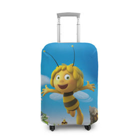 Чехол для чемодана 3D с принтом Пчелка Майя в Кировске, 86% полиэфир, 14% спандекс | двустороннее нанесение принта, прорези для ручек и колес | вилли | майя | мая | пчелка | пчёлка майя | флип