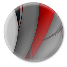 Значок с принтом Red-gray abstraction в Кировске,  металл | круглая форма, металлическая застежка в виде булавки | 