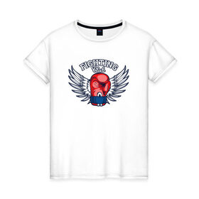 Женская футболка хлопок с принтом Fighting club в Кировске, 100% хлопок | прямой крой, круглый вырез горловины, длина до линии бедер, слегка спущенное плечо | 