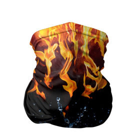 Бандана-труба 3D с принтом Две стихии в Кировске, 100% полиэстер, ткань с особыми свойствами — Activecool | плотность 150‒180 г/м2; хорошо тянется, но сохраняет форму | Тематика изображения на принте: cold | fire | ice | вода water | лёд | огонь | пламя | стихиz | холод