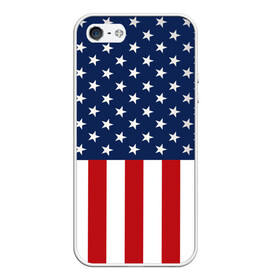 Чехол для iPhone 5/5S матовый с принтом Флаг США в Кировске, Силикон | Область печати: задняя сторона чехла, без боковых панелей | Тематика изображения на принте: flag | usa | патриотизм | сша | флаг