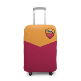 Чехол для чемодана 3D с принтом A S Roma - Yellow and Red в Кировске, 86% полиэфир, 14% спандекс | двустороннее нанесение принта, прорези для ручек и колес | рим | рома