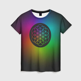 Женская футболка 3D с принтом Coldplay в Кировске, 100% полиэфир ( синтетическое хлопкоподобное полотно) | прямой крой, круглый вырез горловины, длина до линии бедер | cold play | rock | колд плей | колд плэй | колдплей | колдплэй | рок