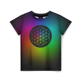 Детская футболка 3D с принтом Coldplay в Кировске, 100% гипоаллергенный полиэфир | прямой крой, круглый вырез горловины, длина до линии бедер, чуть спущенное плечо, ткань немного тянется | cold play | rock | колд плей | колд плэй | колдплей | колдплэй | рок
