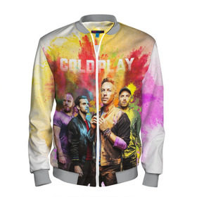 Мужской бомбер 3D с принтом Coldplay в Кировске, 100% полиэстер | застегивается на молнию, по бокам два кармана без застежек, по низу бомбера и на воротнике - эластичная резинка | cold play | rock | колд плей | колд плэй | колдплей | колдплэй | рок