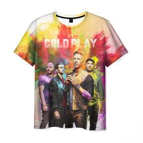 Мужская футболка 3D с принтом Coldplay в Кировске, 100% полиэфир | прямой крой, круглый вырез горловины, длина до линии бедер | cold play | rock | колд плей | колд плэй | колдплей | колдплэй | рок