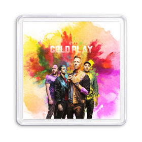 Магнит 55*55 с принтом Coldplay в Кировске, Пластик | Размер: 65*65 мм; Размер печати: 55*55 мм | cold play | rock | колд плей | колд плэй | колдплей | колдплэй | рок