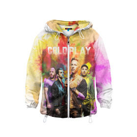 Детская ветровка 3D с принтом Coldplay в Кировске, 100% полиэстер | подол и капюшон оформлены резинкой с фиксаторами, по бокам два кармана без застежек, один потайной карман на груди | cold play | rock | колд плей | колд плэй | колдплей | колдплэй | рок