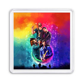 Магнит 55*55 с принтом Coldplay в Кировске, Пластик | Размер: 65*65 мм; Размер печати: 55*55 мм | 