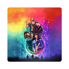 Магнит виниловый Квадрат с принтом Coldplay в Кировске, полимерный материал с магнитным слоем | размер 9*9 см, закругленные углы | 