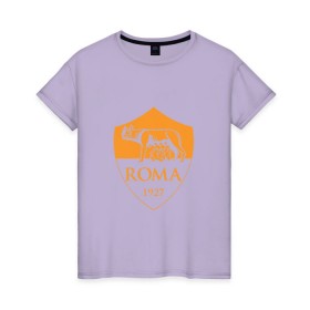 Женская футболка хлопок с принтом A S Roma - Autumn Top в Кировске, 100% хлопок | прямой крой, круглый вырез горловины, длина до линии бедер, слегка спущенное плечо | as roma | roma | рома | футбол