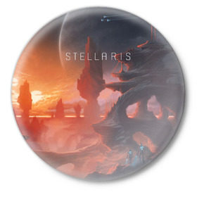 Значок с принтом Stellaris в Кировске,  металл | круглая форма, металлическая застежка в виде булавки | stellaris